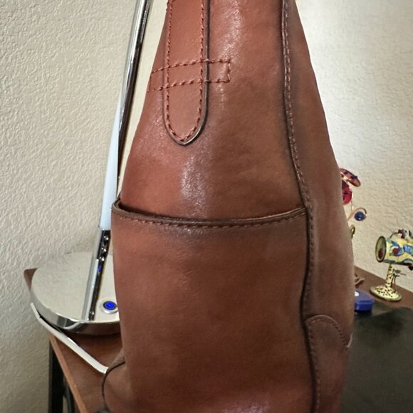 Frye Leather Side Pocket Hobo Shoulder Bag - Picture 4 of 10